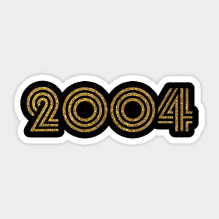 2004 Birth Year Glitter Effect Sticker